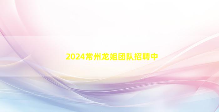 2024常州龙姐团队招聘中