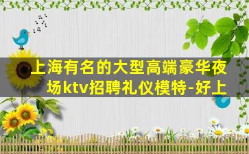 上海有名的大型高端豪华夜场ktv招聘礼仪模特-好上