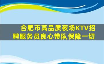 合肥市高品质夜场KTV招聘服务员良心带队保障一切