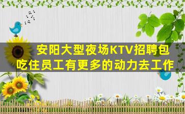 安阳大型夜场KTV招聘包吃住员工有更多的动力去工作
