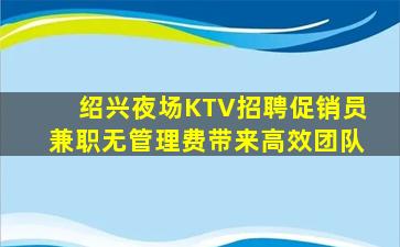 绍兴夜场KTV招聘促销员兼职无管理费带来高效团队